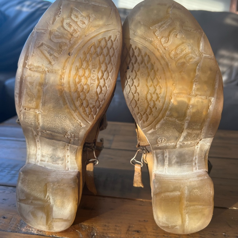 A.S.98 Women's Tan Leather Ankle Boots - Picture 3 of 7
